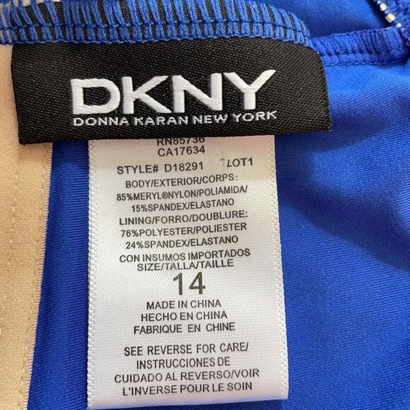 DKNY Red & Blue Striped One Piece Swimsuit - Picture 3 of 6